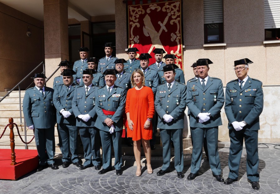 Ultimo acto como delegada de gobierno de Paula Sanchez de Leon, en el cuartel de la gurdia civil de la Malvarrosa, celebración del 170 aniversario de la Benemerita.
